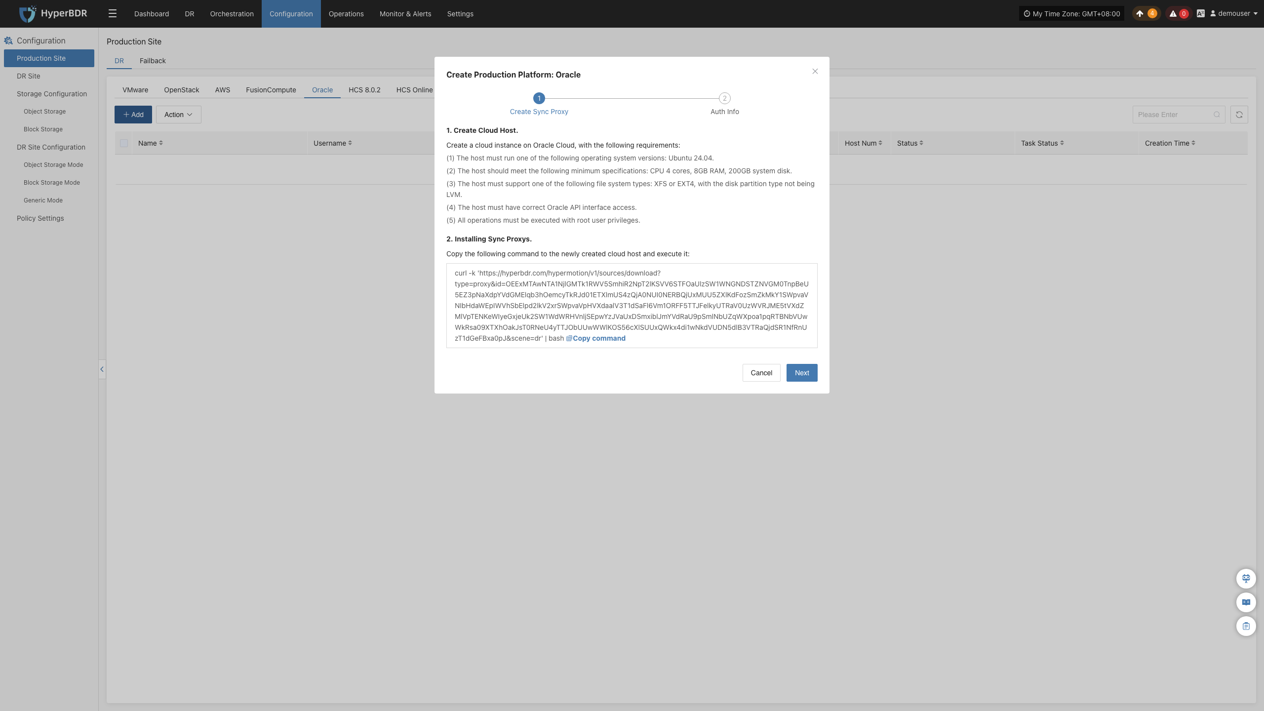 config-productionsite-dr-oracle-add