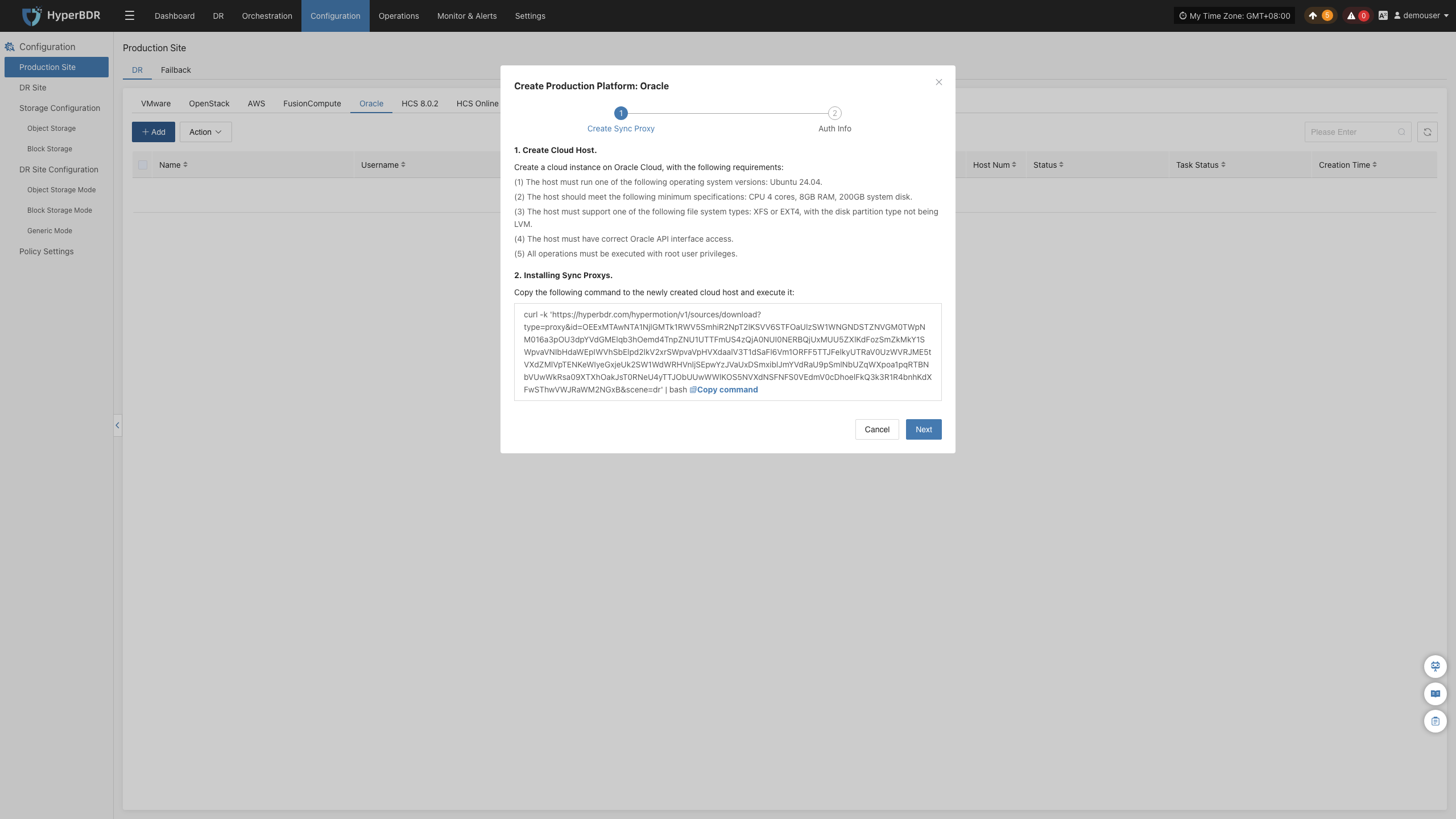 config-productionsite-dr-oracle-add