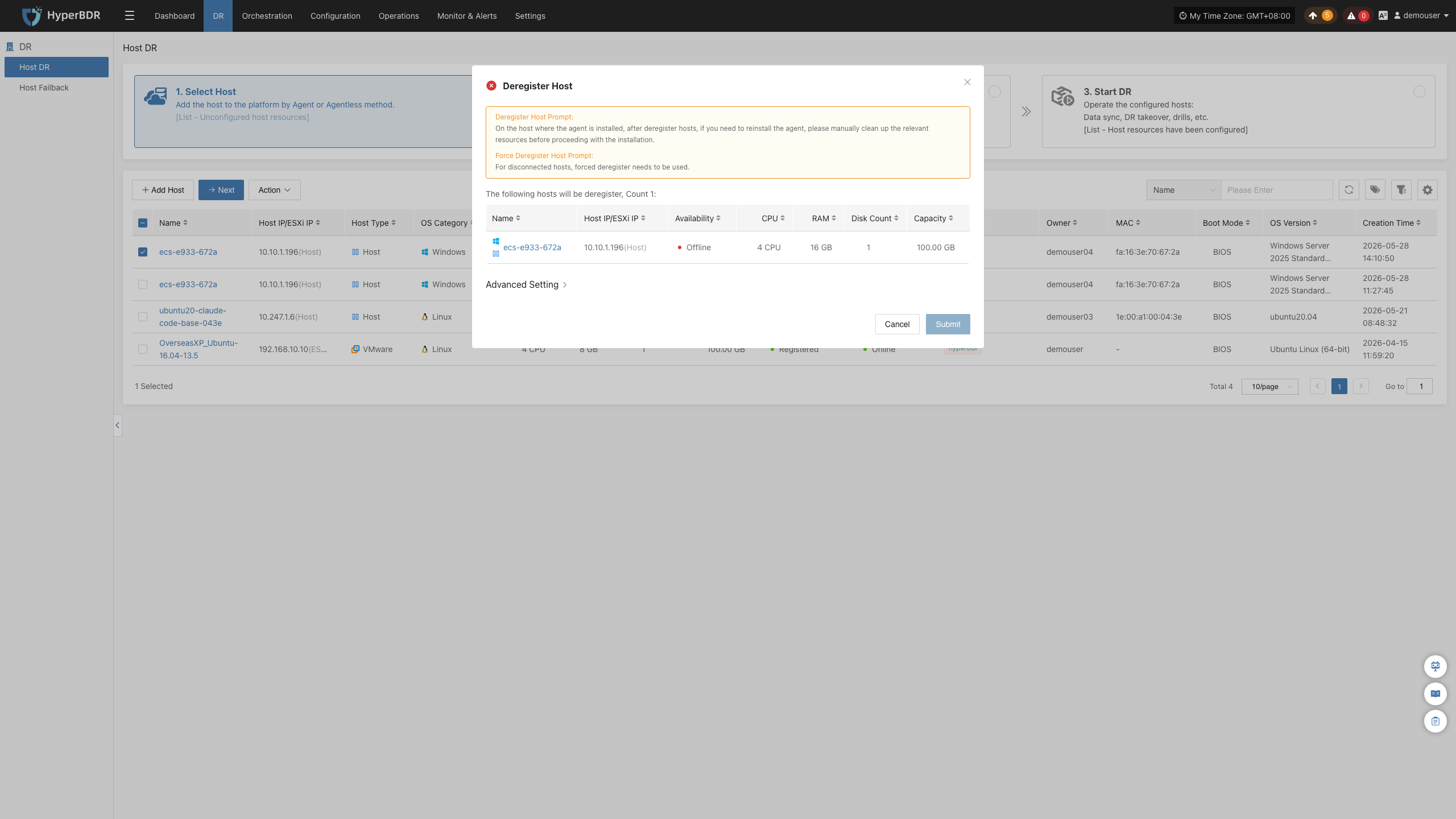 dr-select-host-action-click-deregister-host